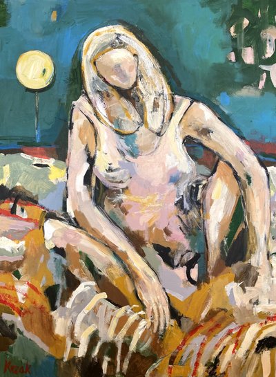 Relaxed Blonde Figure by Magdalena  Krzak