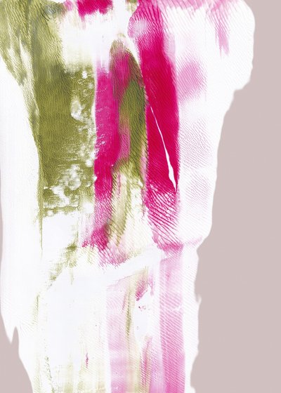 Fuchsia Green Strokes by Maira Ribena