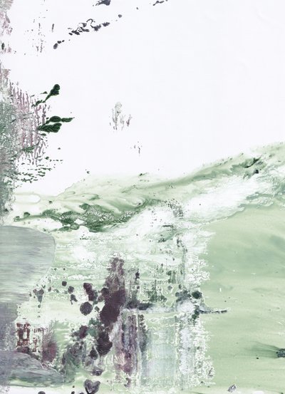 Muted Green Abstract by Maira Ribena