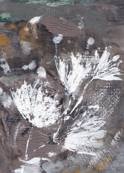 Textured White Flowers by Maira Ribena