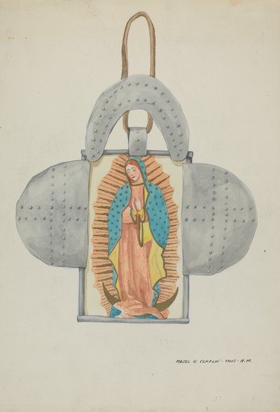 Hand Drawn Guadalupe in Tin Form by Majel G. Claflin