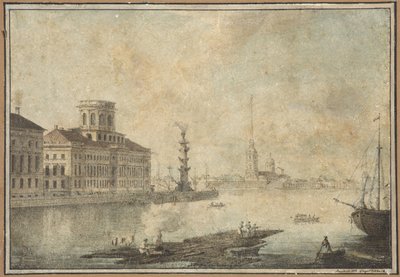View of the Neva and the Academy of Sciences by Maksim Nikiforovich Vorobiev