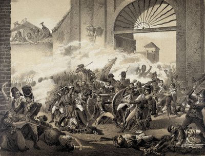 Spain. War of Independence (1808). Second of May in Madrid. Death of Luis Daoiz Defending the Monteleon Park. Engraving After a Painting by Manuel Castellano. Lithography. by Manuel (after) Castellano