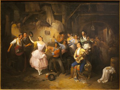 Dancer in a tavern by Manuel Roderiguez Guzman