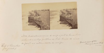 Stereoscopic View of Recife to Porto de Pernambuco Including the Old Fortress of Picão Taken from the Lighthouse at the End of the Reef by Marc Ferrez