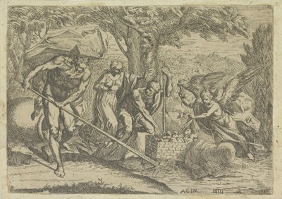 Romulus and Remus Found by Faustulus and the She-Wolf by Marcantonio Bellavia