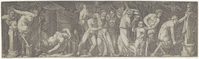 Bacchanal with Drunken Bacchus and Satyrs and Maenads by Marcantonio Raimondi