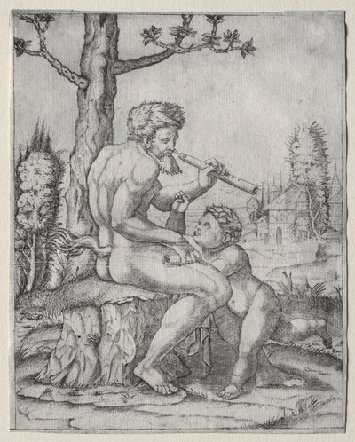 Faun and Child, c. 1509 by Marcantonio Raimondi