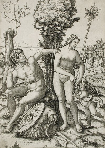 Mars, Venus and Cupid by Marcantonio Raimondi