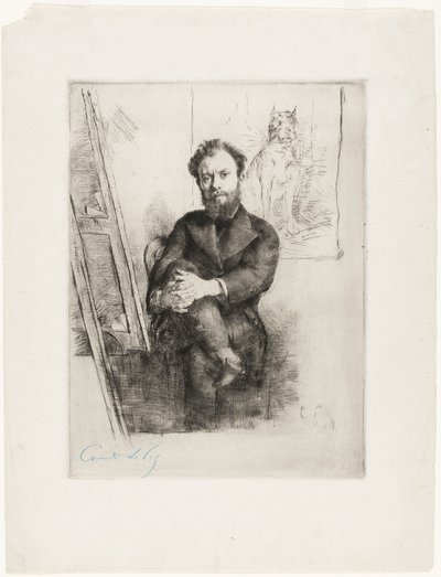 Portrait of Vicomte Ludovic Napoléon Lepic by Marcellin Gilbert Desboutin