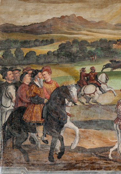 Hunting Scene (detail) by Marcello or Romani Girolamo (Romanino) (c.1485 c.1566) (attr.to) Fogolino