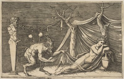 A Satyr Discovering a Sleeping Woman by Marco Dente