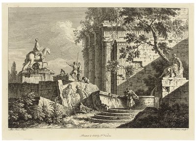 View from a Collection of Six, Engraved by Francois Vivares by Marco Ricci