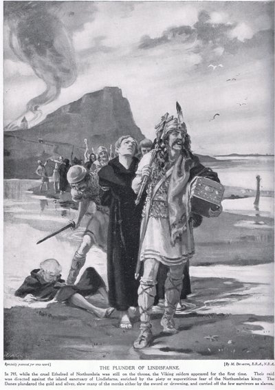 The Plunder of Lindisfarne AD 793 by Margaret Dovaston