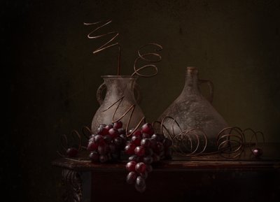 Dark Grapes Still Life by Margareth Perfoncio