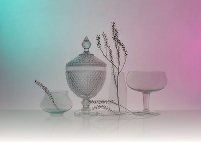 Elegant Glassware Still Life by Margareth Perfoncio