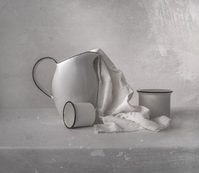 Enamel Pitcher and Mugs by Margareth Perfoncio