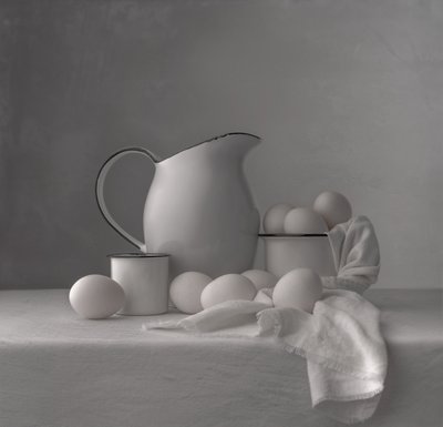 Fresh Eggs White Pitcher by Margareth Perfoncio