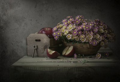 Moody Flowers and Apples by Margareth Perfoncio
