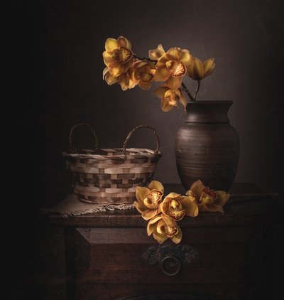 Moody Yellow Orchids by Margareth Perfoncio