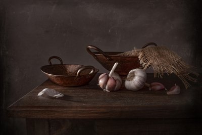 Rustic Garlic Still Life by Margareth Perfoncio