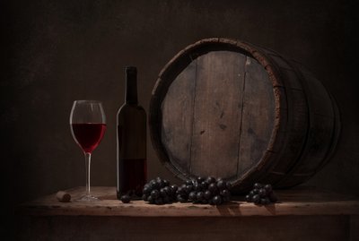 Rustic Wine Still Life by Margareth Perfoncio