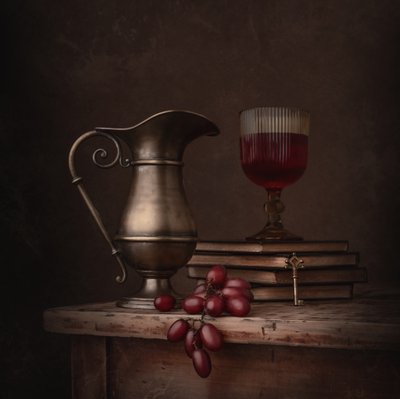 Vintage Wine Still Life by Margareth Perfoncio