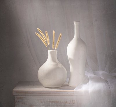White Vases Soft Light by Margareth Perfoncio