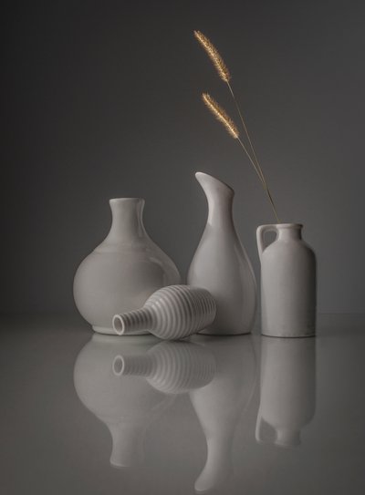 White Vases Still Life by Margareth Perfoncio