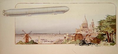 The Spiess Zodiac Airship, Published by Mabileau, Paris by Marguerite (fl.1909 14) Montaut