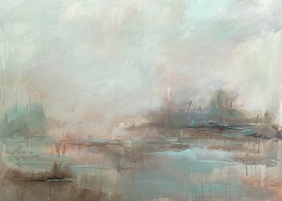 Misty Abstract Landscape by Maria Borglund