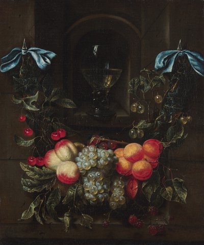 Still Life with a Garland of Fruit by Maria Tassaert