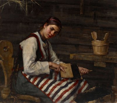 Girl Carding by Maria Wiik