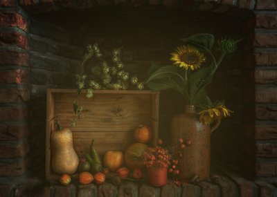 Rustic Autumn Still Life by Marie-anne Stas