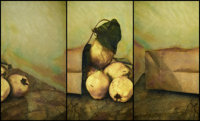 Rustic Quince Still Life by Marie-anne Stas