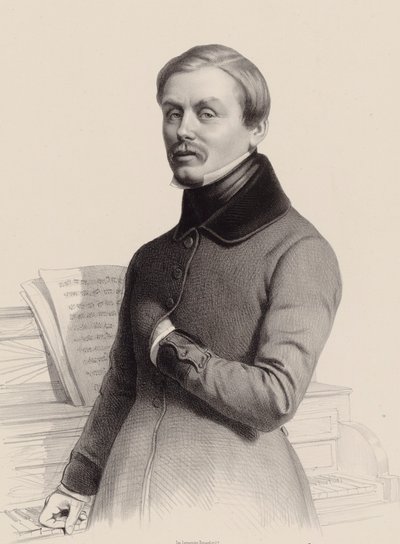 Portrait of the organist and composer Hippolyte Monpou by Marie Alexandre Menut Alophe