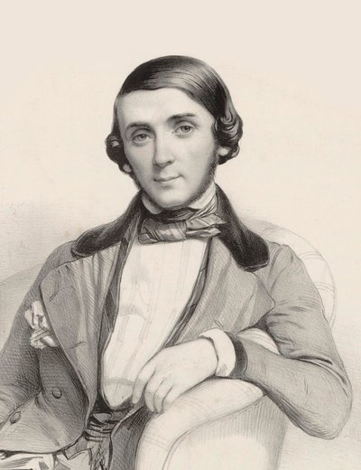 Portrait of the pianist and composer Jean-Henri Ravina, ca 1845 by Marie Alexandre Menut Alophe