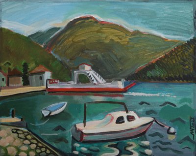 Boats in Mountain Harbor by Marina Gorkaeva