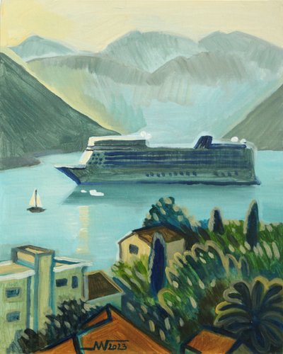 Coastal Cruise Ship View by Marina Gorkaeva