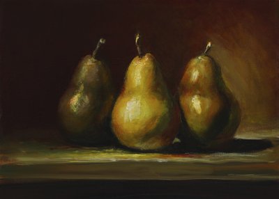 Glowing Still Life Pears by Marina Kozyr
