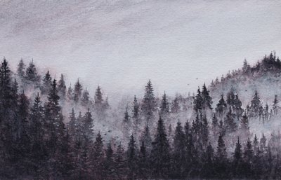 Misty Forest Landscape by Marina Kozyr