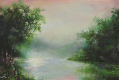 Misty Morning River by Marina Kozyr