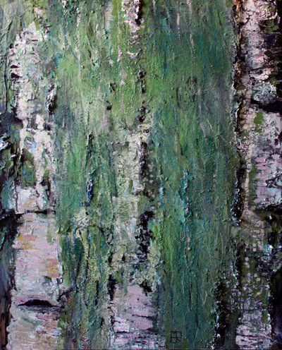 Green Mossy Birch Bark by Marina Nelson