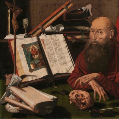 St Jerome in His Study by Marinus van Reymerswale (attributed to)
