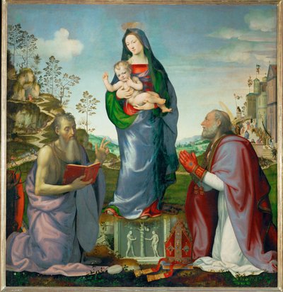 Saint Jerome and Saint Zenobe Adoring the Child Jesus by Mariotto Albertinelli