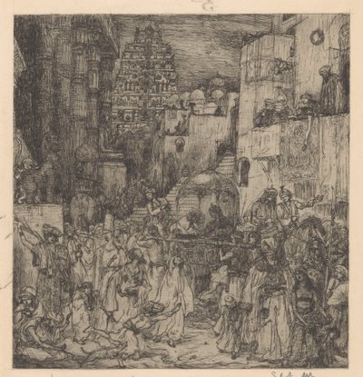 The Multitude Filled the Streets with Solemn Joy by Marius Bauer (signed by artist)