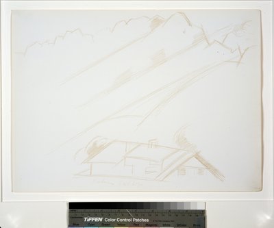 Mountain Landscape, Building in Foreground by Marsden Hartley