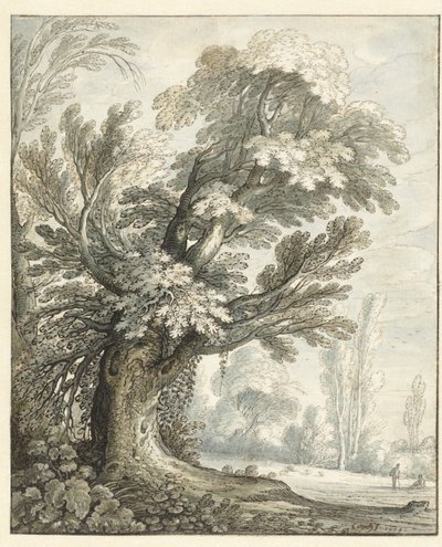 Landscape with a Tall Tree by Marten de Cock