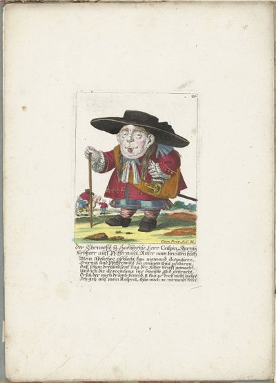 The Dwarf Crispin Skarnitz, ca. 1710 by Martin Engelbrecht (attributed to)