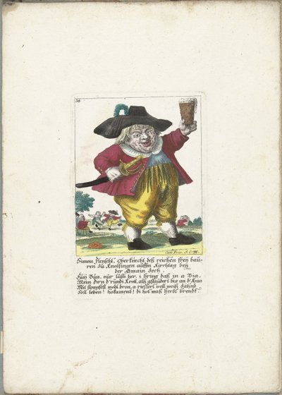 The Dwarf Simon Flenschl, ca. 1710 by Martin Engelbrecht (attributed to)